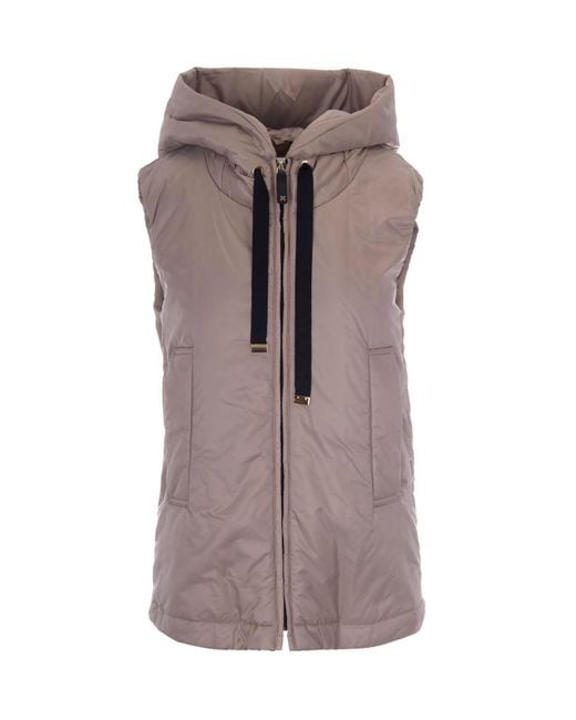 Max Mara Brown Solid Hood Jacket