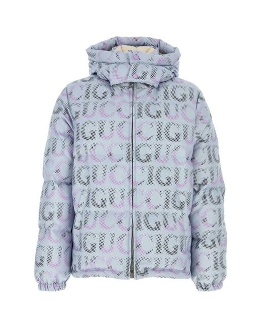 Gucci Blue Printed Polyester Down Jacket for men