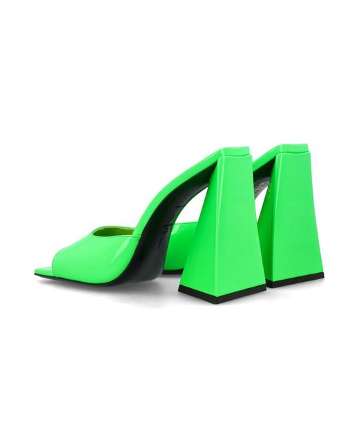 The Attico Green Solid Mules
