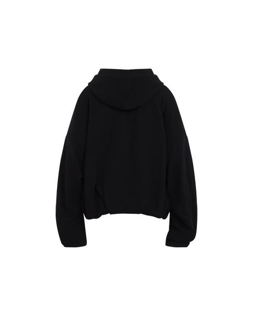 Dries Van Noten Black Solid Hood Sweatshirt