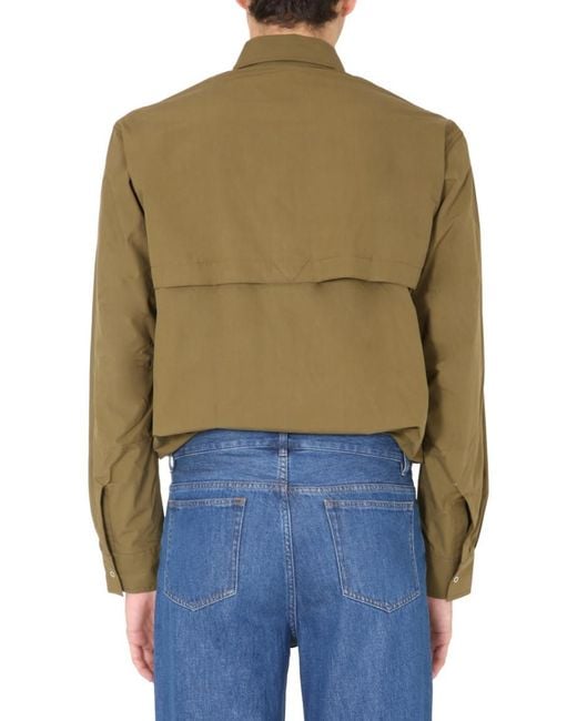 KENZO Green Solid Overshirt for men