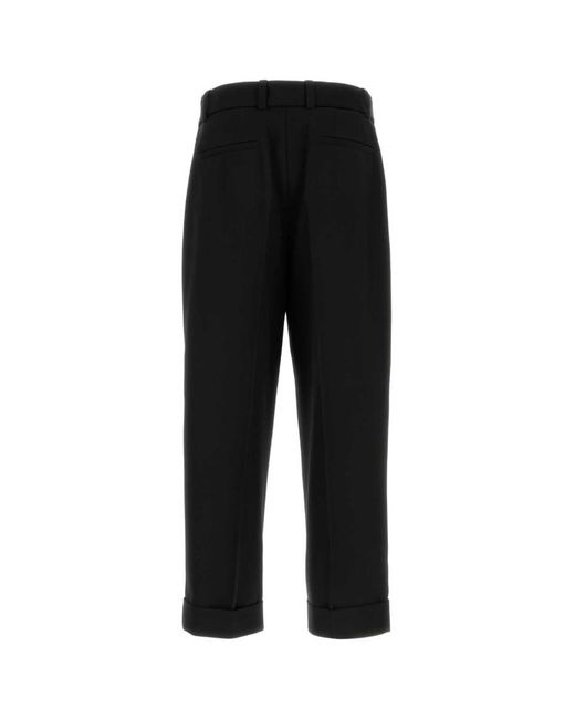 Jil Sander Black Wool Gabardine Belted Trousers for men