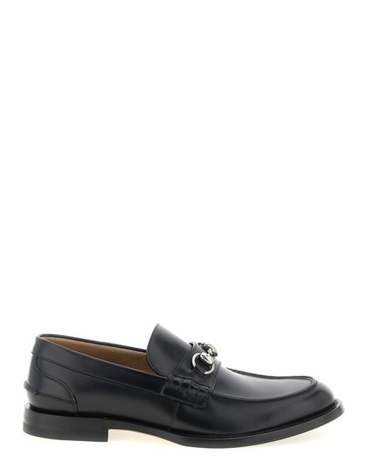 Gucci Black Solid Loafers for men