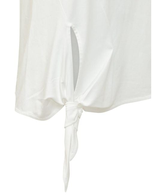 J.W. Anderson White Solid Crew Neck Top