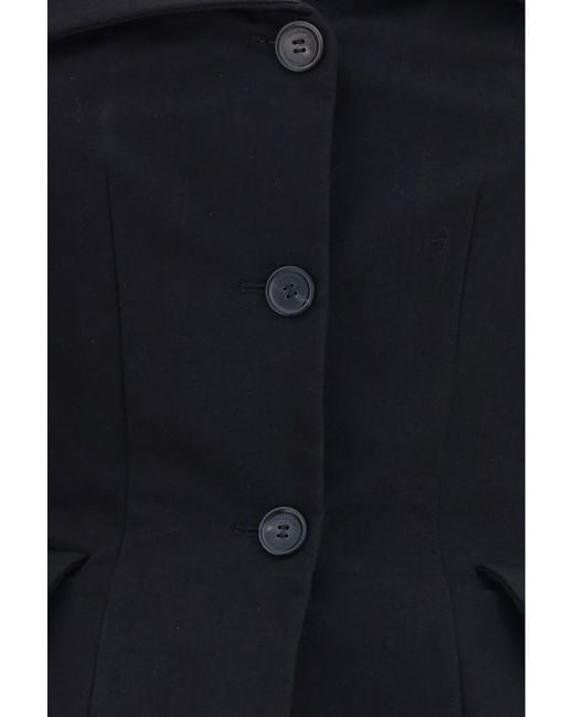 Magda Butrym Black Solid Strapless Top