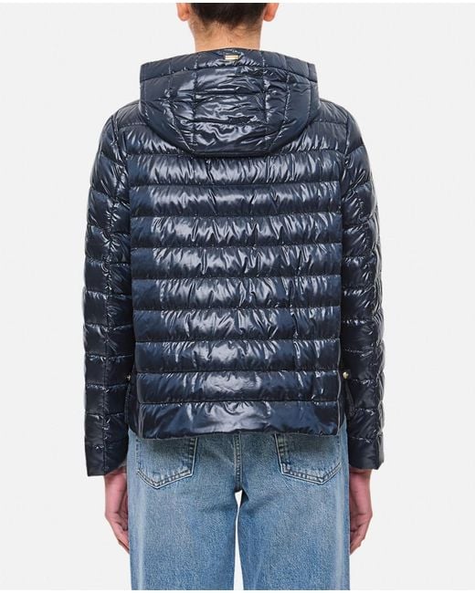 Herno Blue Nylon Down Jacket