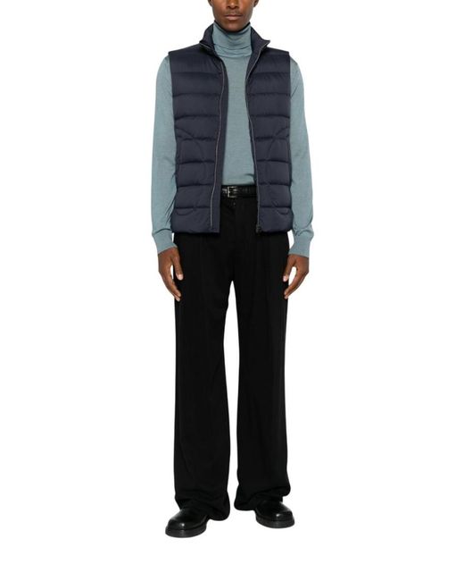 Herno Blue Quilted Sleeveless Jacket for men