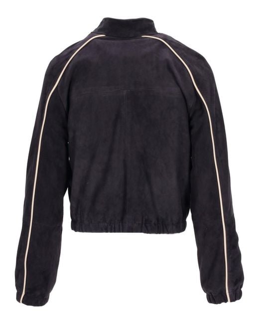 LA ROSE Black Suede Bomber