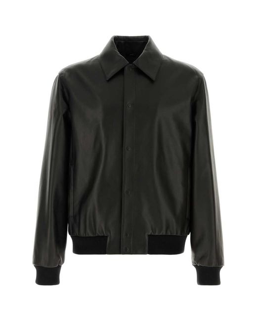 Fendi Black Leather Jacket for men