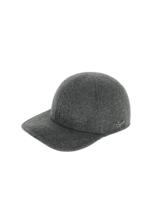 Zegna Gray Solid Baseball Cap for men