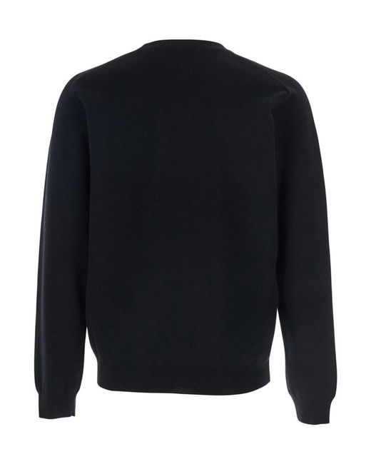 Maison Kitsuné Blue Crew Neck Sweater With Fox Patch for men