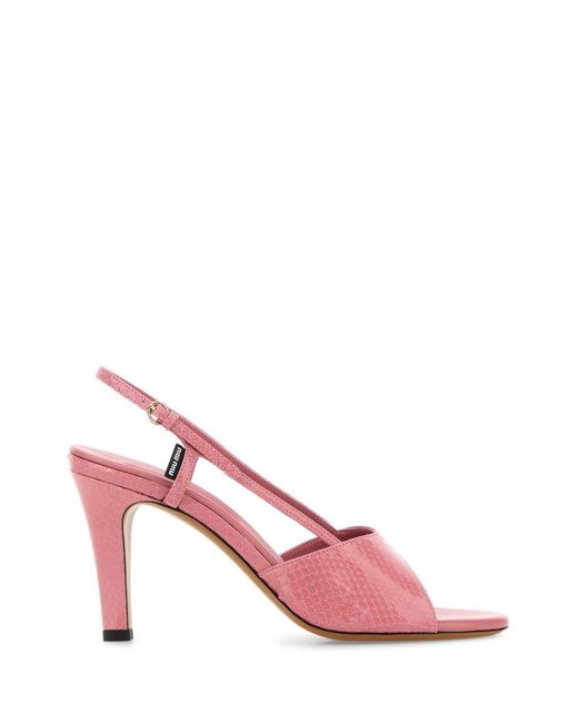 Miu Miu Pink Leather Sandals