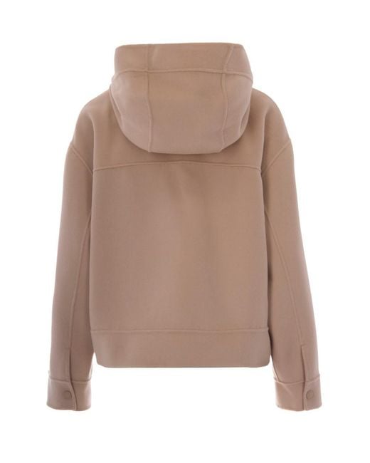 Weekend by Maxmara Brown Solid Hood Jacket