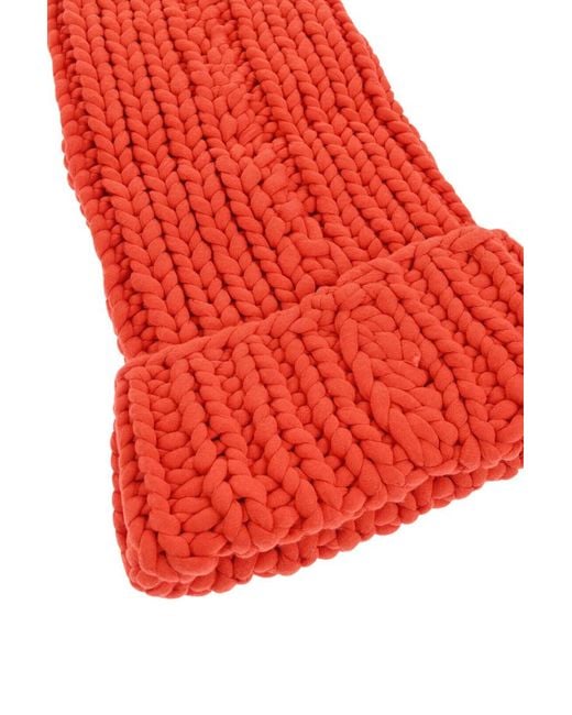DSquared² Red Maxi Knitted Beanie Cap