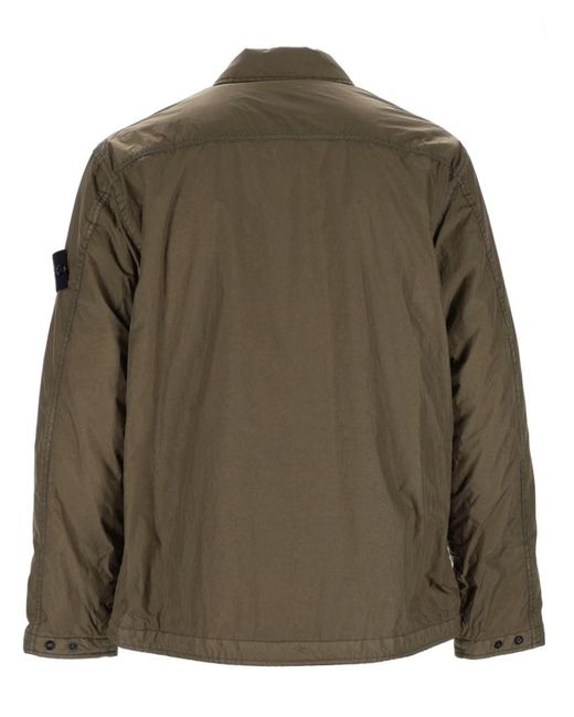 Stone Island Green Regular Solid Overshirt for men
