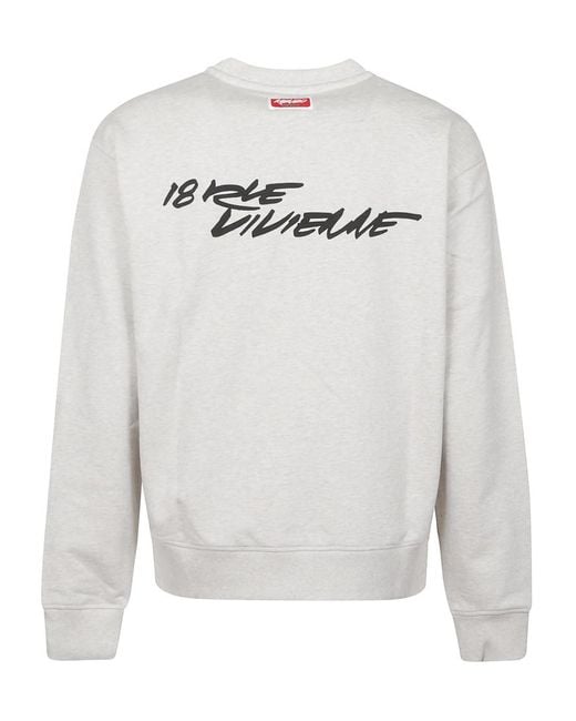 KENZO Gray Crewneck Printed Sweatshirt for men