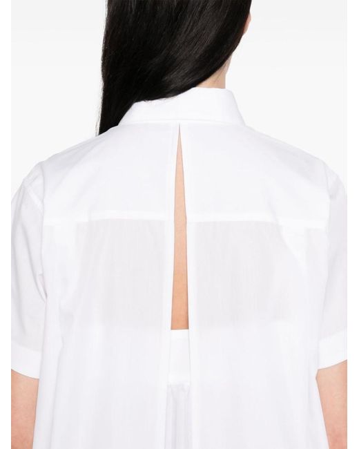 Sacai White Cotton Shirt Dress