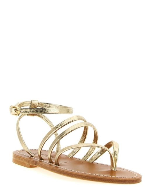 K. Jacques Metallic Open Toe Sandals