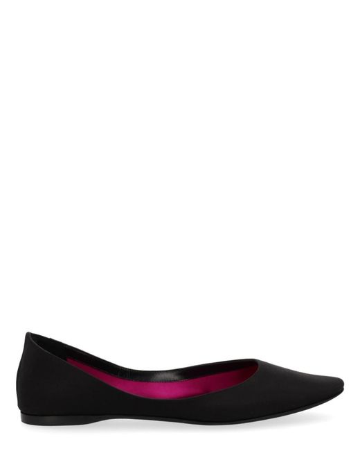 Saint Laurent Brown Solid Ballet Flats