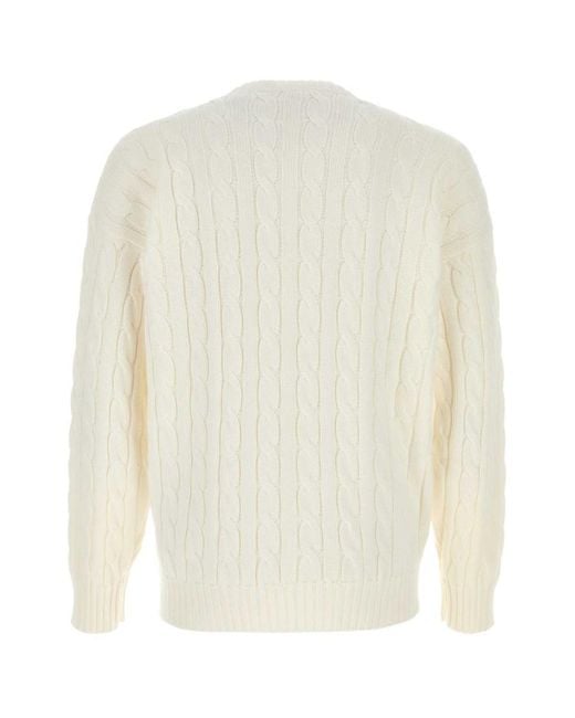 Prada White Logo Sweaters for men