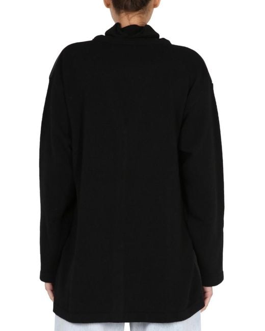 Aspesi Black Solid V Neck Jacket