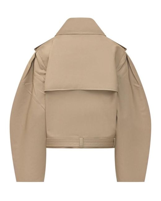 Ganni Natural Solid Shirt Collar Jacket