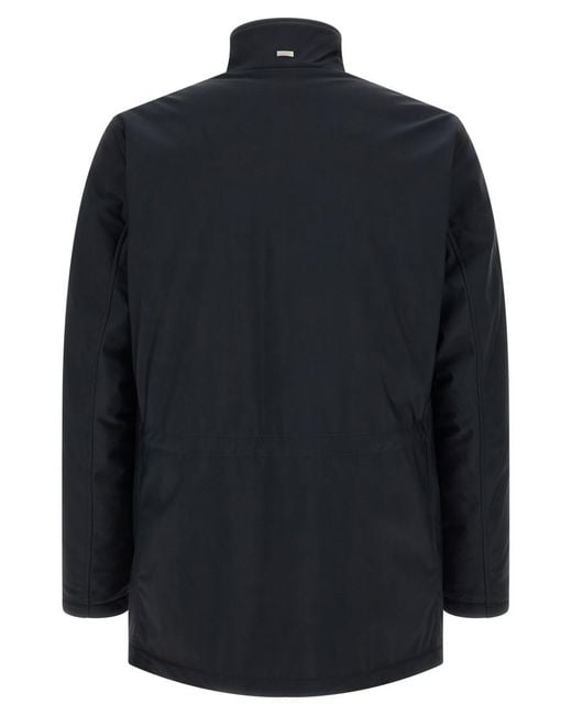 Herno Black Solid High Neck Jacket for men