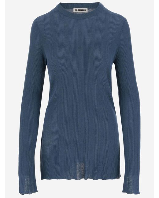 Jil Sander Blue Wool Jersey