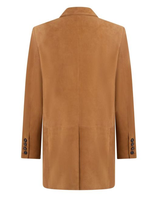 GIUSEPPE DI MORABITO Brown Solid Notched Lapel Blazer