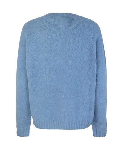 Weekend by Maxmara Blue Solid Crew Neck Sweater