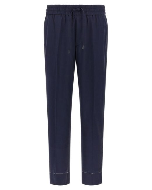 Brioni Blue Drawstring Pants for men