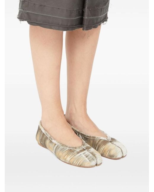 Maison Margiela Brown Tabi Toe Ballet Flats