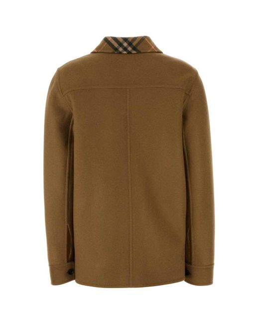 Burberry Green Biscuit Wool Coat