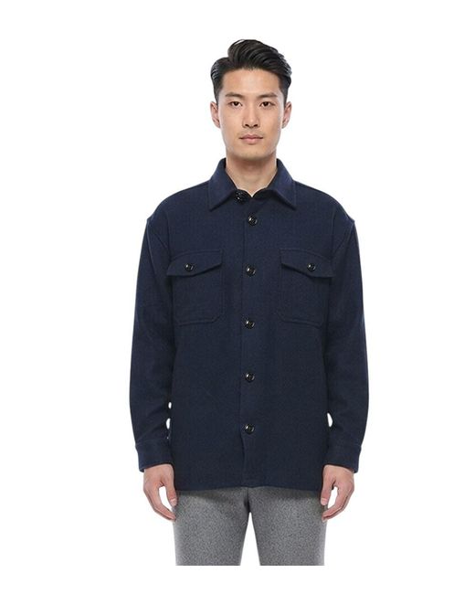 AMI Blue Regular Overshirt for men
