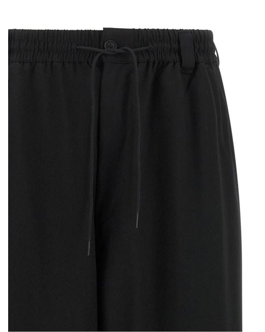 Y-3 Black Relaxed Drawstring Pants for men