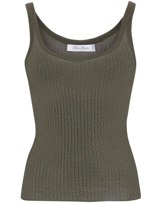 Max Mara Green Silk Tank Top