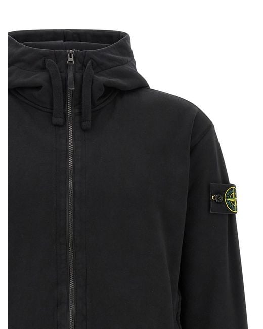 Stone Island Gray Solid Hooded Sweatshirt for men
