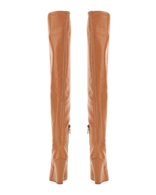 Stuart Weitzman Brown Solid Boots