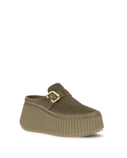Chloé Green Suede Wedge