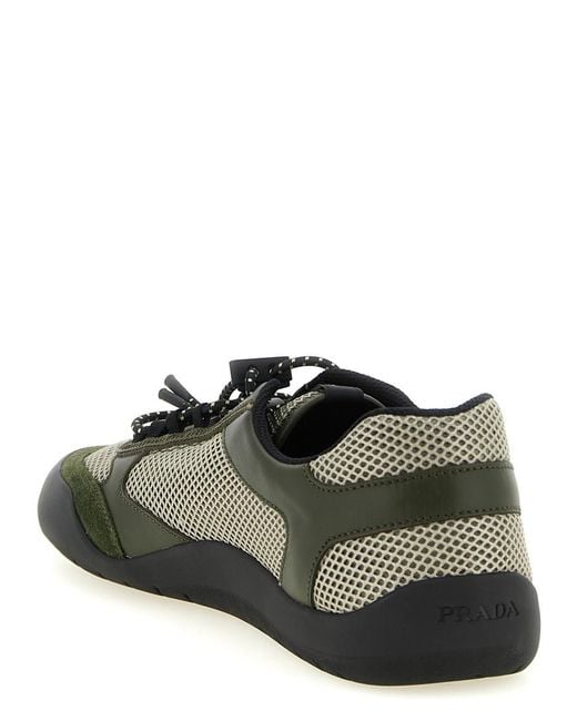 Prada Green Textured Sneakers for men