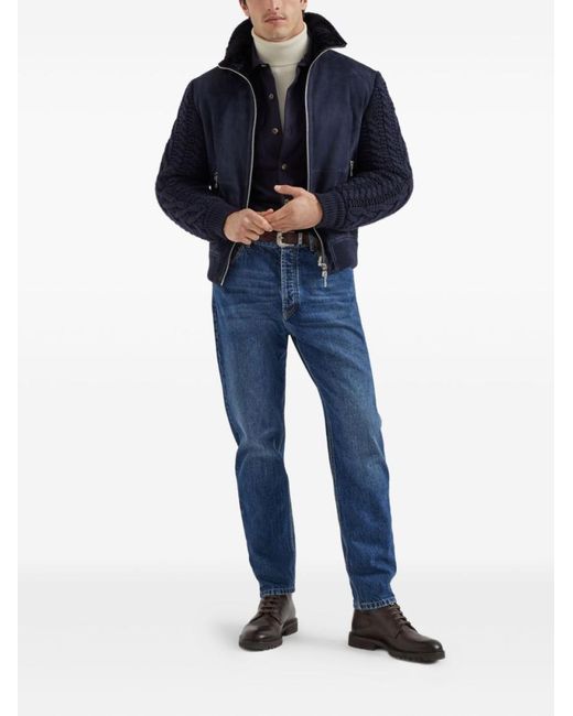 Brunello Cucinelli Blue Wool Shirt for men
