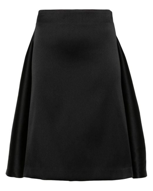 P.A.R.O.S.H. Black Layered Detail Midi Skirt