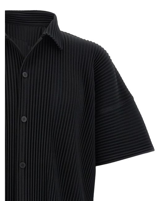 Issey Miyake Black Mc April Textured Shirt for men