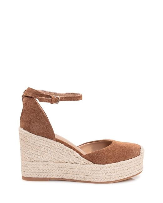 Boss Pink Ankle-Strap Wedges