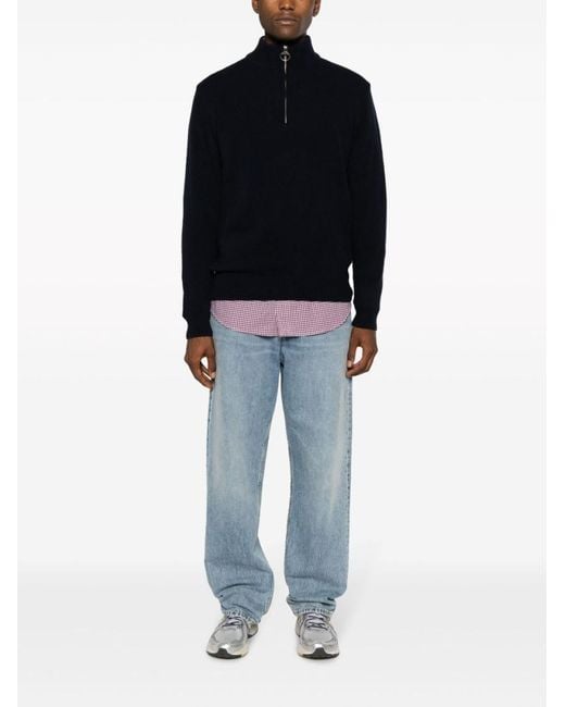 Barbour Blue Wool Sweater for men