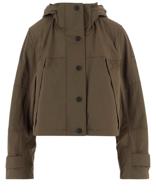 Burberry Green Solid Hood Blazer
