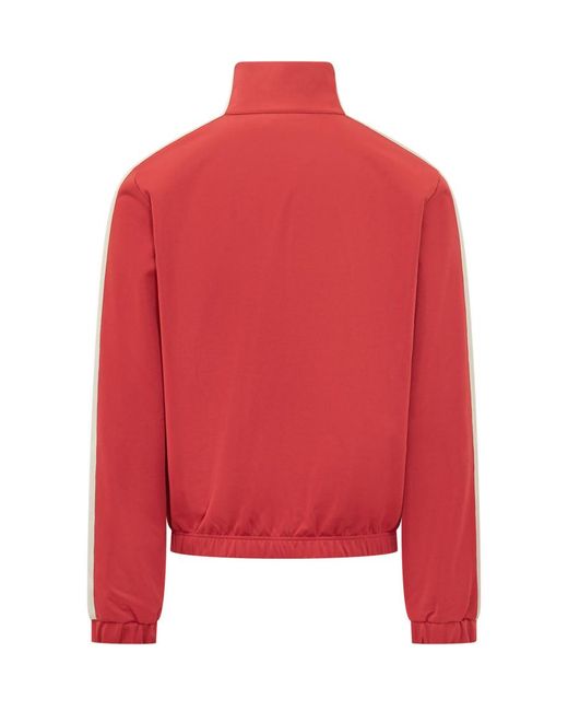 Palm Angels Red Solid Mock Collar Jacket for men