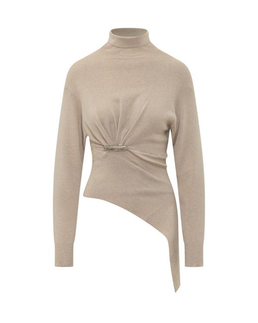 Lanvin White Solid Turtle Neck Sweater