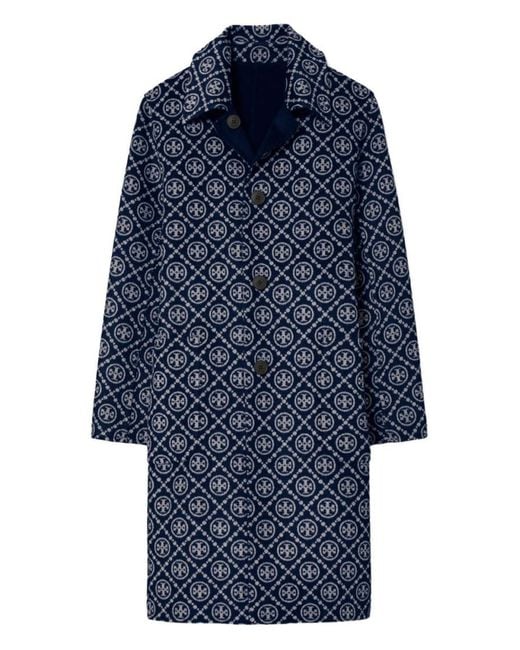 Tory Burch Blue Dark Wool Coat