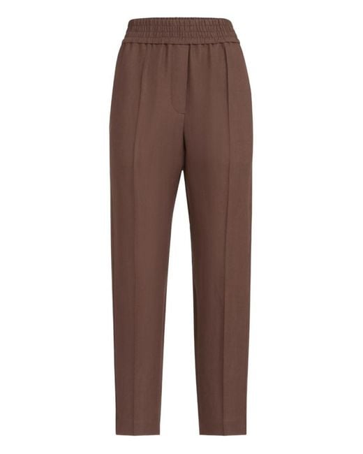 Brunello Cucinelli Brown Tapered Elasticated Pants